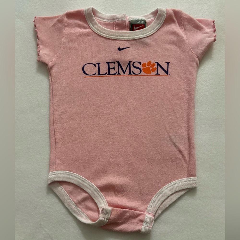 Nike Pink Clemson Baby Bodysuit